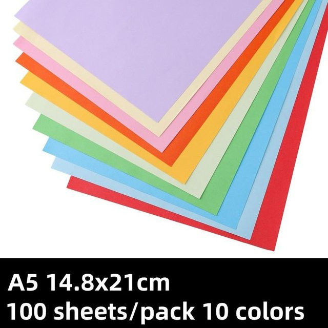 Yiran Furniture Origami-Kunstpapier Set, 100 Stück buntes Dekorpapier im A4-Format für Kinder und DIY-Kunsthandwerk, Multicolor - Bild 1