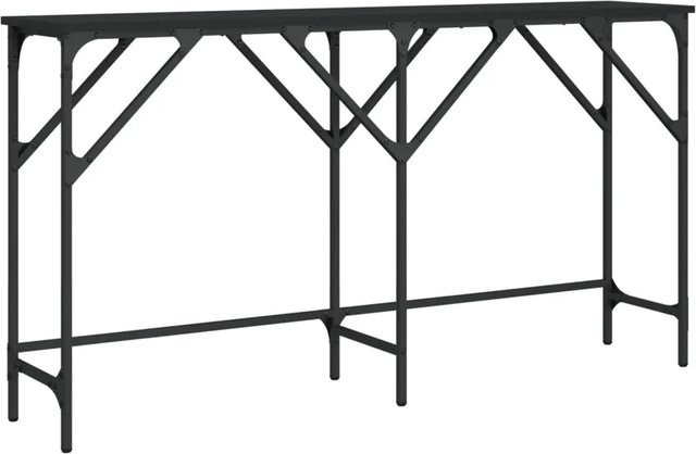 vidaXL Konsolentisch in Schwarz im industriellen Stil aus Holzwerkstoff und Metall, B/T/H: 140 x 29 x 75 cm - Bild 1