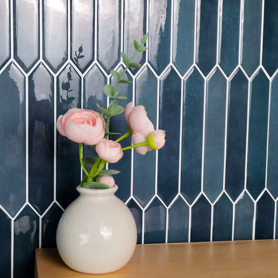 10 Stück selbstklebende 3D Wandaufkleber in Keramikfliesen-Optik von Vividtiles, blau, wasserdichte Vinyl Tapete für Küche und Badezimmer - Bild 2