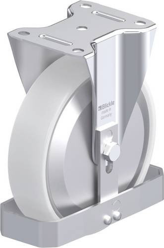 Blickle B-PO 200R-FA-FS Stahlblech-Bockrolle in Weiß mit Kunststoffrad und 400kg Tragfähigkeit, Rad-Durchmesser: 200 mm - Bild 1