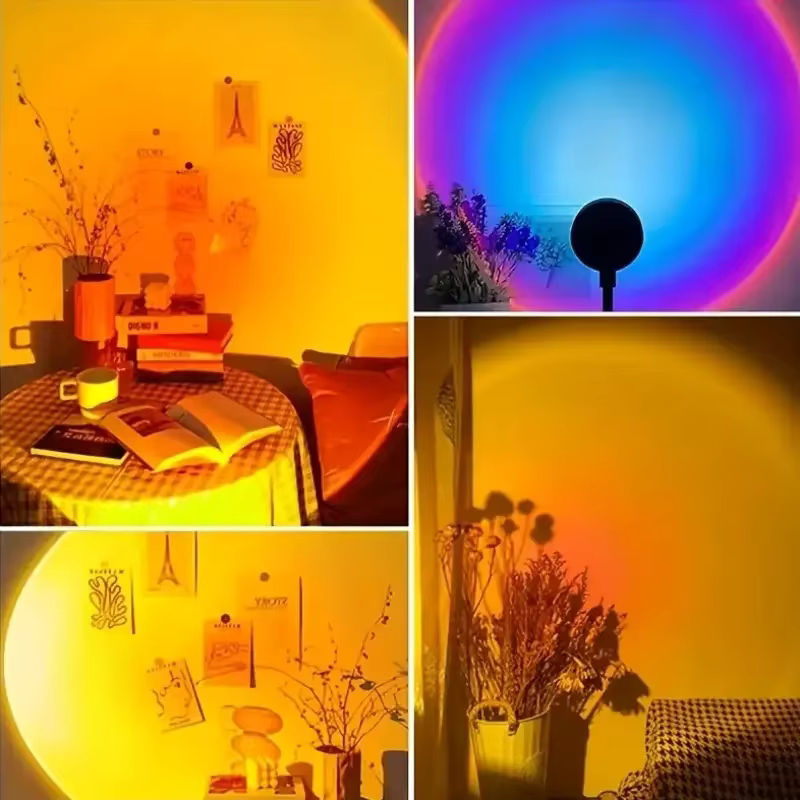 Sonnenuntergangslampe Projektions-LED-Leuchte mit Fernbedienung, 16 Farben und 360 Grad Rotation für Fotos und Nachtlicht - Bild 3