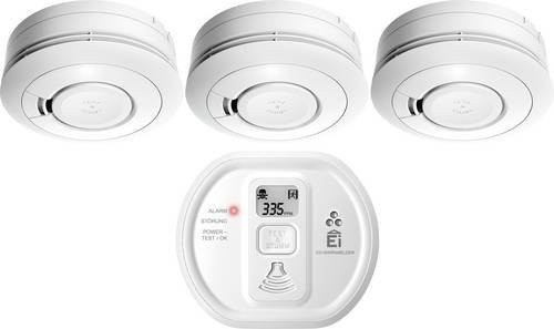 Ei Electronics Rauchwarnmelder Ei650+Ei208D-3X179 in Weiß mit 10-Jahres-Batterie, Durchmesser: 11,5 cm, Höhe: 4,5 cm - Bild 1