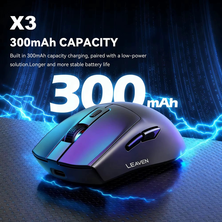 NexusClick X3 Dual-Mode Bluetooth-Maus mit RGB-Beleuchtung, 1600 DPI, ergonomisches Design und magnetische Ladestation, Schwarz - Bild 3