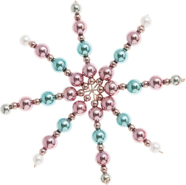 Perlenstern Bastelset Pastell mit Sternen in Rosegold, Rosa, Türkis und Weiß - Bild 1