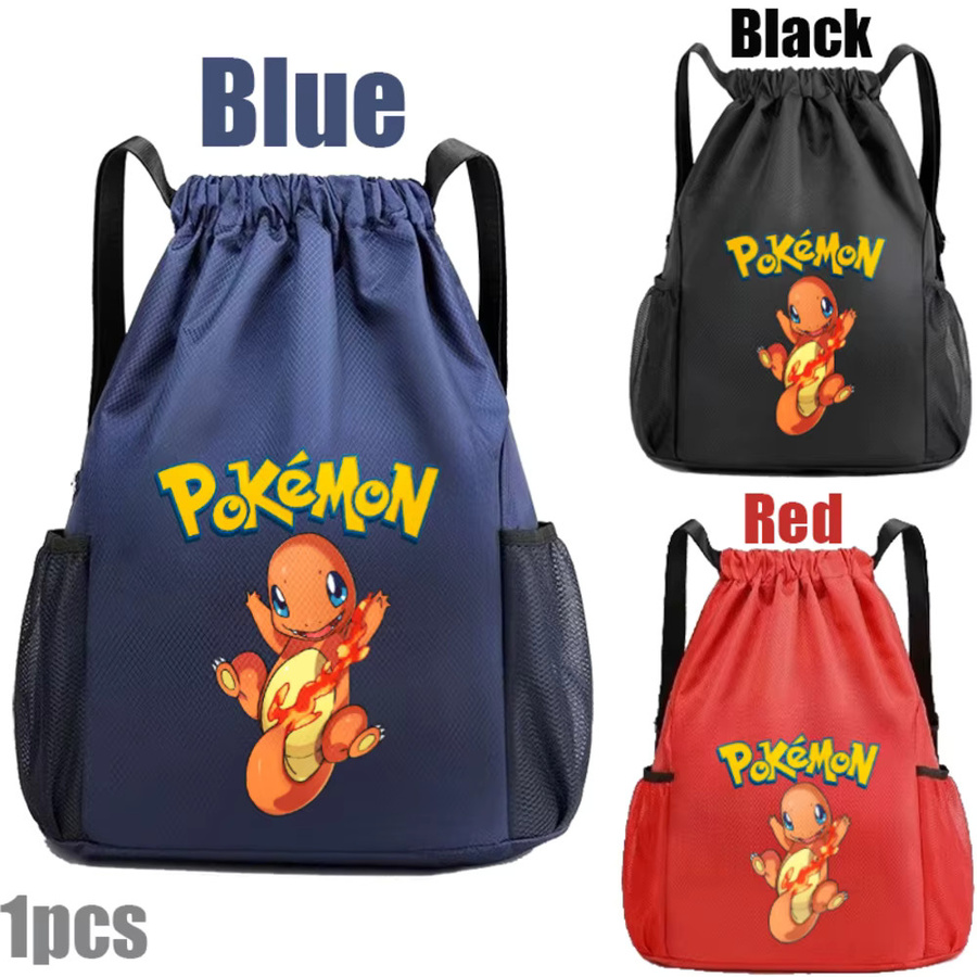 Bandai Pokémon Sport-Fitness-Rucksack, Schwarz Blau Rot - Bild 2