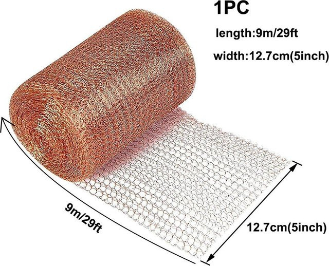 SoffitMesh Kupferdrahtgeflecht als Signalabschirmnetz und Schutz gegen Schnecken, Schädlinge sowie Nagetiere, Farbe: Gold/Braun, Breite: 12,7 cm, Länge: 9 m - Bild 1