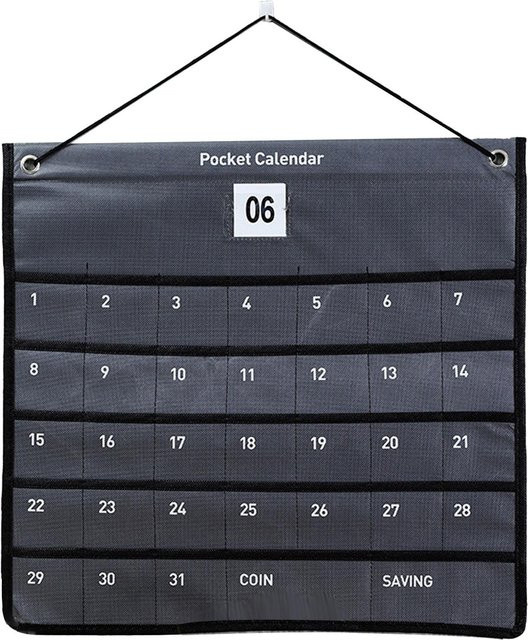 Wosawe Outdoor Sports Wandhängender Taschenkalender aus Vliesstoff als Monatskalender und Aufbewahrungstasche in Grau - Bild 1