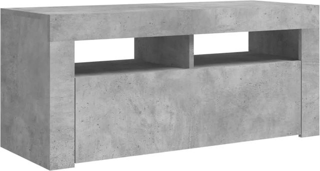 vidaXL TV-Schrank mit LED-Leuchten in Betongrau, modern, B/T/H: 90 x 35 x 40 cm - Bild 1