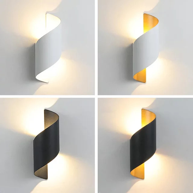 CYLRDXK LED-Wandleuchte mit modernem Bogen-Design, wasserfeste Außenbeleuchtung und Up-Down-Lichteffekt, warmweiß, 10 W - Bild 1