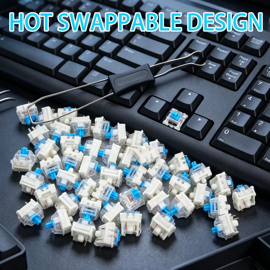 BAPPSUS 3-Pin Ersatz-Mechanische Tastaturschalter für DIY- und LED-Gaming-Tastaturen in Blau, Rot oder Braun - Bild 4
