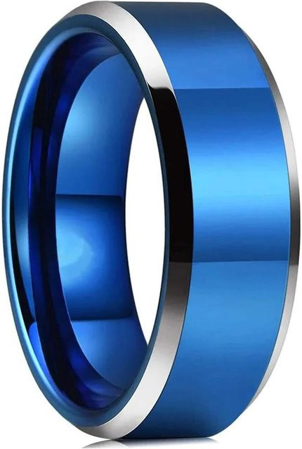 YIRAN Ring Edelstahl, Blau, Herren, Verlobung - Bild 1