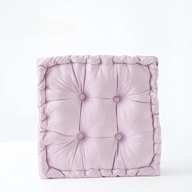 Quadratisches Tatami-Pouf-Kissen aus Plüsch in Pink, B/B/H: 40 x 40 x 40 cm - Bild 1