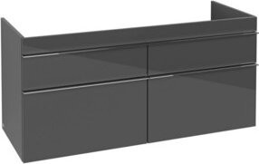 V&B Waschtischunterschrank Venticello in Glossy Grey mit Chrom-Details, B/T/H: 125,3 x 59 x 50,2 cm - Bild 1