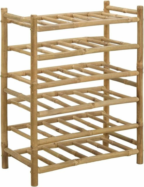 vidaXL Weinregal aus Bambus in Natur, modern und freistehend, B/T/H: 57 x 29,5 x 72 cm - Bild 1