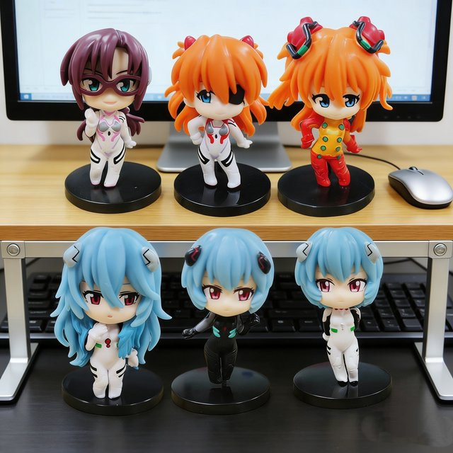 Bandai EVA Asuka Ayanami Rei Kawaii Figur, 6-teiliges Set, Bunt / Mehrfarbig - Bild 1