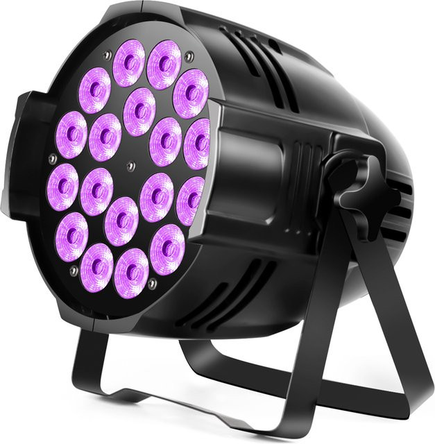 U'king 200W LED 4 in 1 PAR Scheinwerfer mit DMX-Steuerung und Regenbogeneffekt, Schwarz, Multicolour - Bild 1