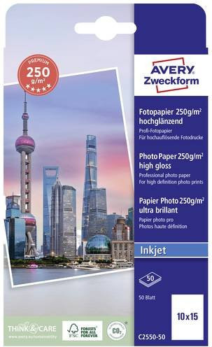 Avery Zweckform Premium Fotopapier für Inkjet, 10 x 15 cm, 250 g/m², 50 Blatt - Bild 1