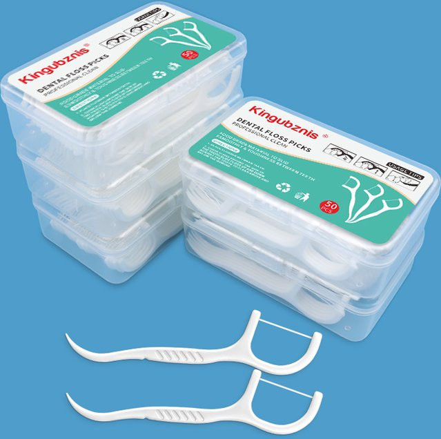 Kingubznis Zahnseide Sticks Mint, Dental Flosser Picks, 50/500 Stück - Bild 1
