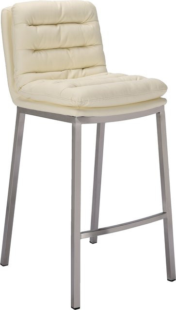 TPFLiving Barhocker Dundee mit Edelstahlgestell und Kunstleder in Creme/Beige - Bild 1