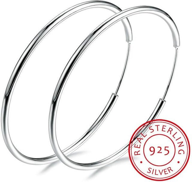 Creolen 925 Sterlingsilber, rund, Schleife, Damen - Bild 1