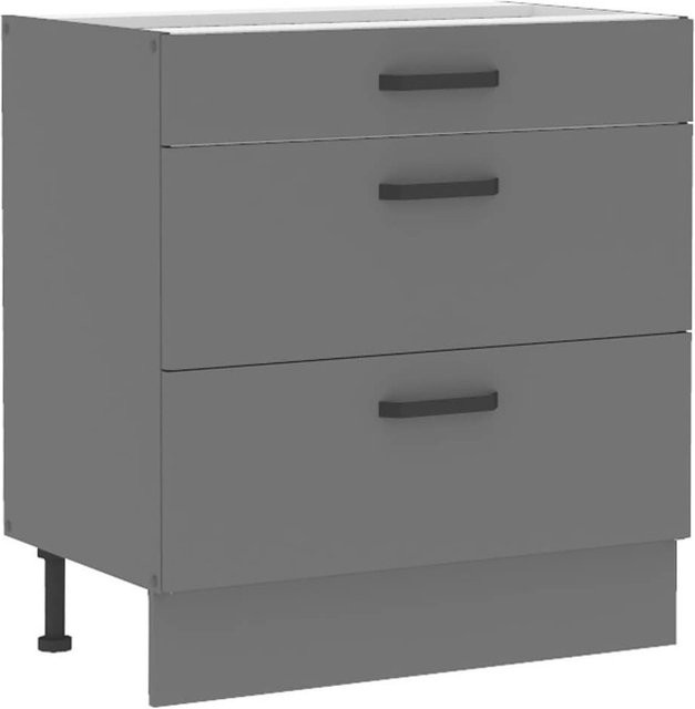 Küchenunterschrank NESSA in Anthrazit matt, Breite: 80 cm - Bild 1