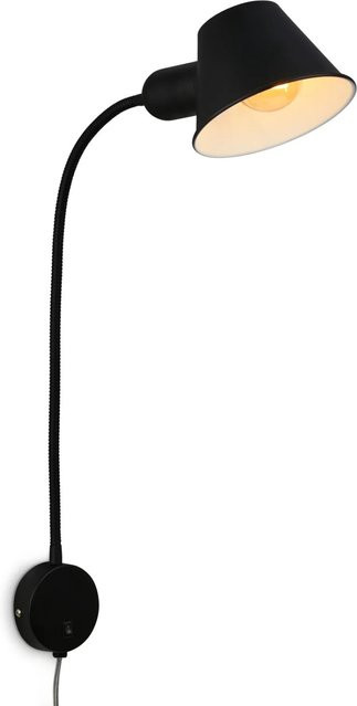 Briloner Tischleuchte Schwarz schwenkbar mit Schalter für das Schlafzimmer, Höhe: 55 cm, Durchmesser: 8 cm - Bild 1