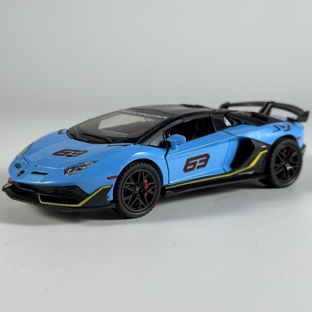 Linyi toy car Aventador Svj 63, Modellauto, 1:32, Metall, Blau, ab 18 Jahre - Bild 1