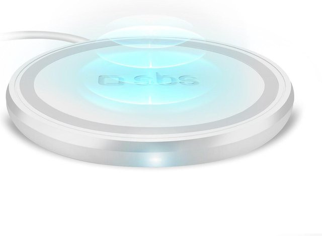 SBS Qi-Ladegerät mit 15W Leistung und USB-C Anschluss in Weiß - Bild 1