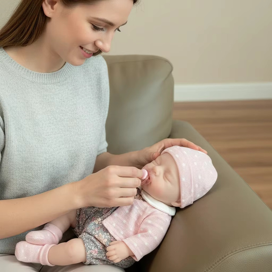 NPK Irys Frühchen Reborn Baby-Puppe, 12-Zoll, Silikon, Weiß, Rosa / Pink - Bild 3