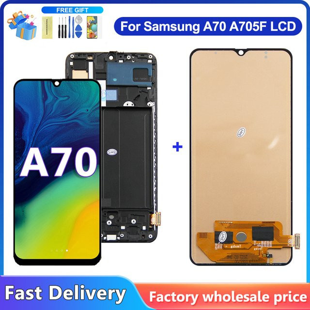 Samsung A70 LCD Display mit Rahmen und Touchscreen Digitizer in Schwarz für SM-A705F A705FN/DS - Bild 1