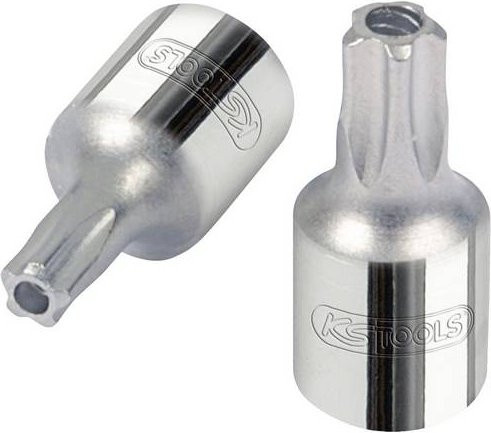 KS Tools CHROMEplus Bit-Stecknuss 1/4 Zoll Fünfstern mit Stirnlochbohrung TS25 in Silber - Bild 1