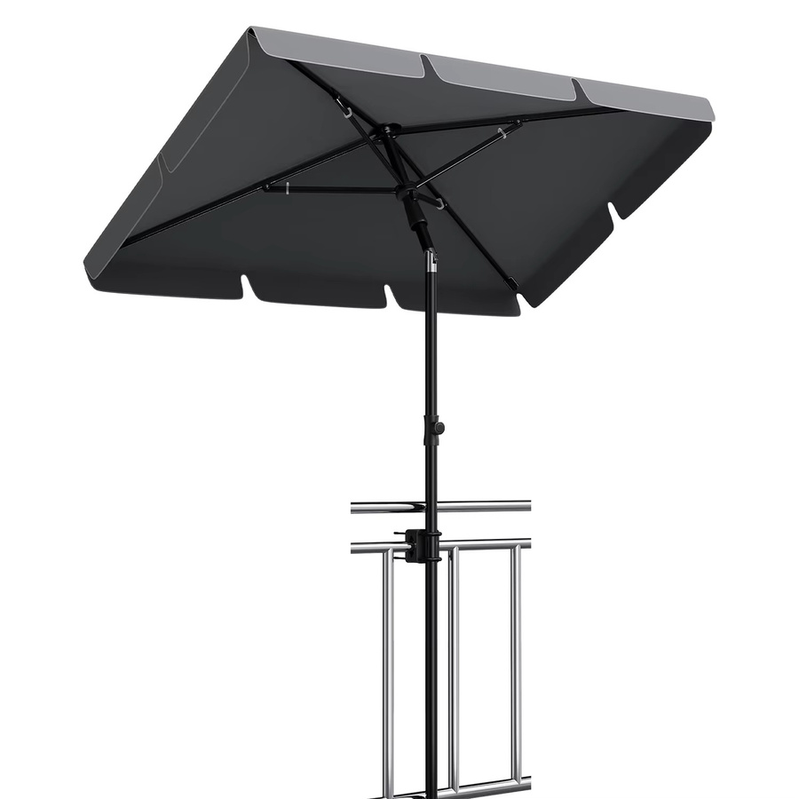 HiMISS Windbeständiger Outdoor-Terrassenschirm mit Neigefunktion und Kurbel in Blau und Weiß, Höhe: 225 cm - Bild 9