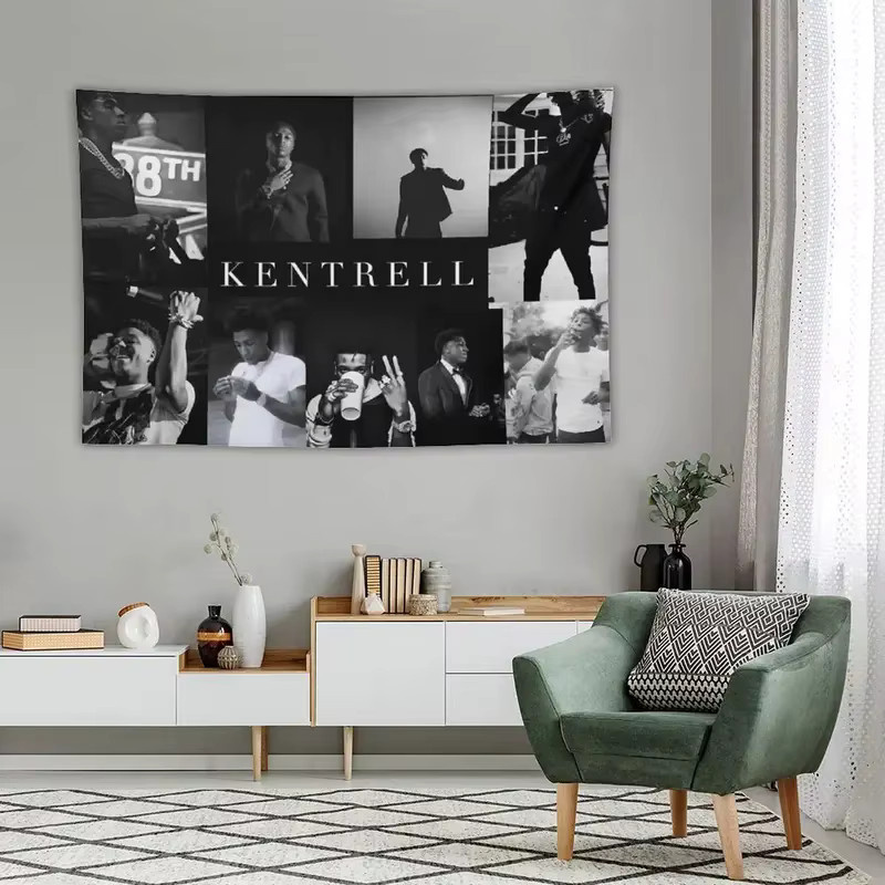 VIKAMA Wandteppich Kentrell YoungBoy NBA Hip-Hop-Sänger Wanddekoration aus Textil, Farbe: Schwarz, B/H: 40 x 60 cm - Bild 3