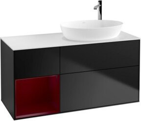 V&B Waschtischunterschrank Finion mit Wandbeleuchtung, Blau lackiert, Breite: 120 cm, Tiefe: 50,1 cm, Höhe: 50,1 cm - Bild 1