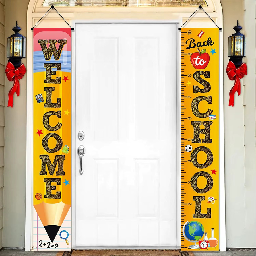 AFYPRTY 2-teiliges Back to School Party-Deko Set mit Willkommensbanner und Hängeschild, Mehrfarbig - Bild 2