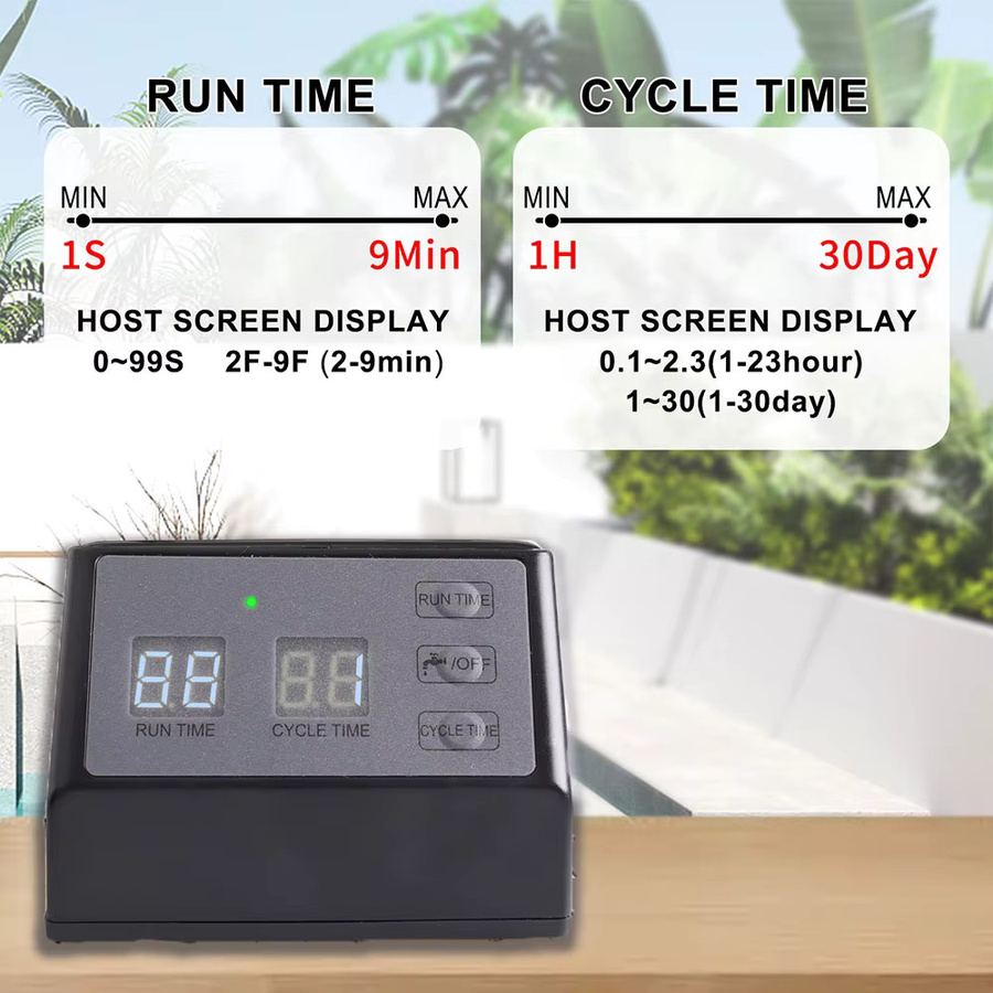Solar Power Timer Automatisches Mikro-Tropfbewässerungssystem für Garten und Bonsai mit 1/4 Zoll Schlauch in Schwarz - Bild 2