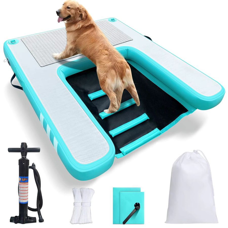 VANCEN Aufblasbare Hunde-Wasserrampe aus EVA für Pool und See bis 95 kg - Bild 3
