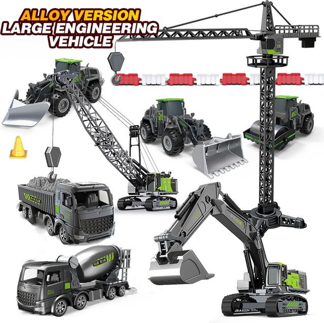 CONUSEA Bagger Spielzeug, 1:50 Maßstab, Metall, Mehrfarbig - Bild 1