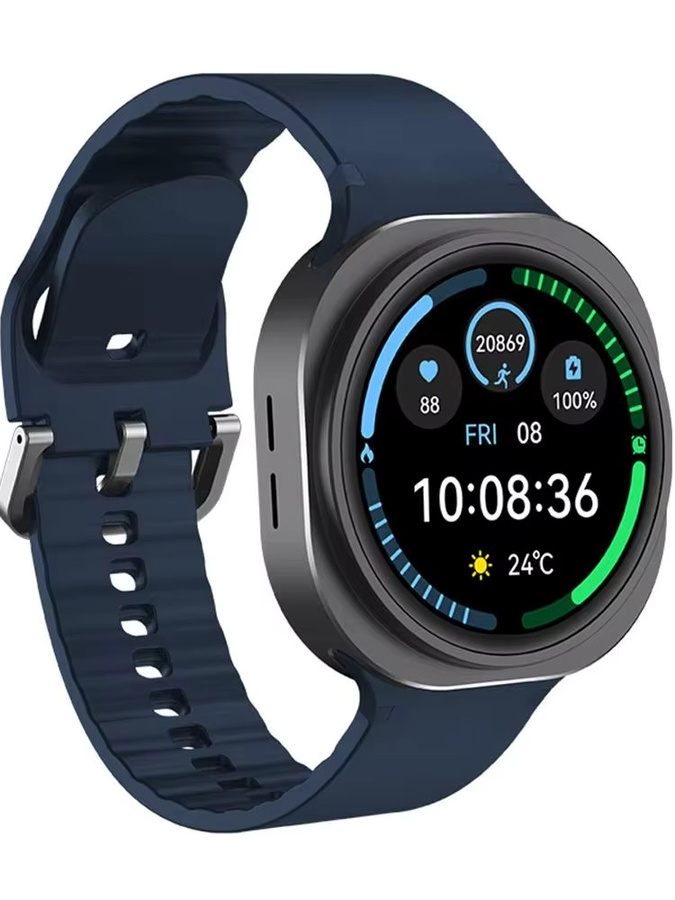 IYTSFT Smartwatch 2026 mit HD-Spielfunktion, Bluetooth-Anruf, Sprachassistent und Fitness-Tracker in Silber und Blau - Bild 1