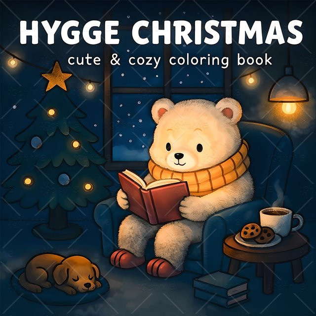 HYGGE CHRISTMAS Malbuch für Erwachsene, Christmas, Tiere, bunt - Bild 1
