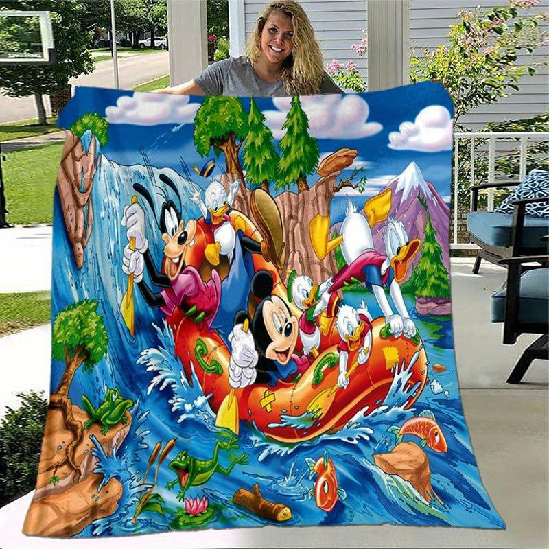 Mickey und Minnie Cartoon-Decke von Living Need F aus Flanell, Mehrfarbig, B/H: 80 x 120 cm - Bild 3