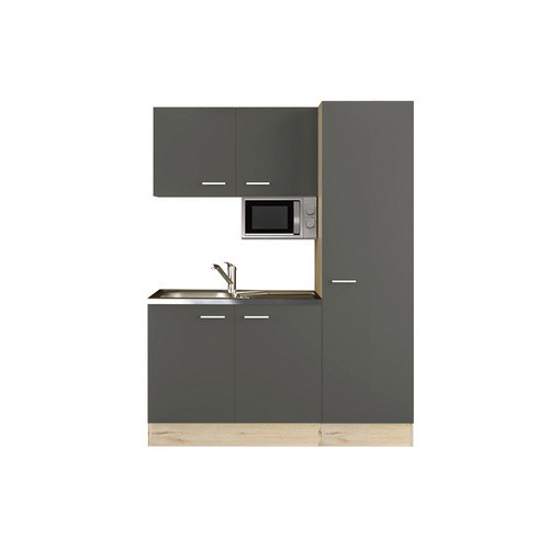 Flex-Well Singleküche Morena mit E-Geräten in Grau, Breite: 150 cm - Bild 2