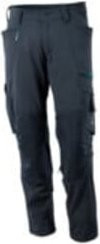 Mascot Arbeitshose mit Knietaschen und Reflexstreifen in Schwarz-Blau aus Stretchstoff mit Cordura-Material - Bild 1