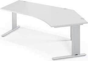 Schäfer Shop Pure Winkelschreibtisch PLANOVA BASIC, 135° Winkel rechts, C-Fuß mit integriertem Kabelkanal, Farbe: weiß, B: 216,5 cm, T: 80,0 cm, H: 71,7 cm - Bild 1