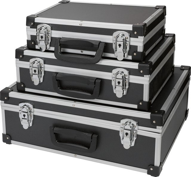 LUX-TOOLS Werkzeugkoffer AKG Set 3-teilig in Schwarz aus Aluminium - Bild 1