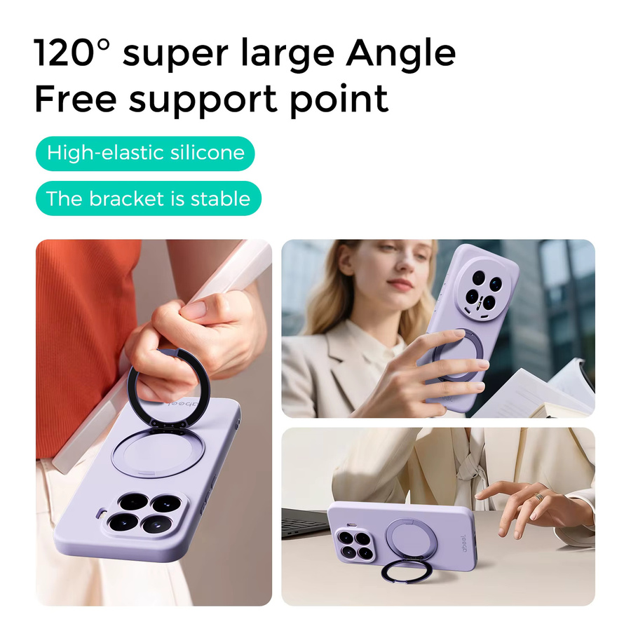Xiaomi MagSafe Schutzhülle für Mi 17T Pro aus weichem Flüssigsilikon mit Ringständer in Purple - Bild 3