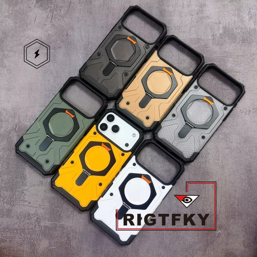 Stoßfeste Handyhülle mit magnetischem Metallständer für iPhone 12 bis iPhone 17 Air, transparent oder weiß - Bild 6