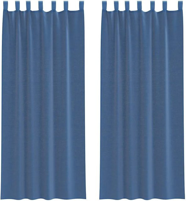 vidaXL Voile Vorhänge mit Schlaufen, 2 Stück, Königsblau, B: 140 cm, H: 260 cm - Bild 1