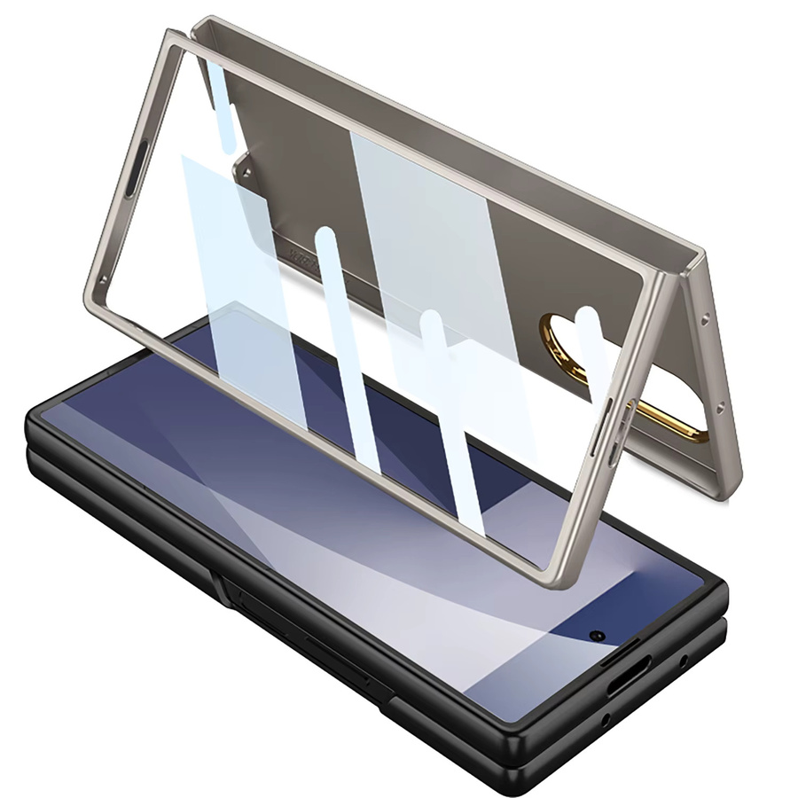Ultradünne magnetische Handyhülle in Gold mit Kamera-Lochschutz und gehärtetem Film für Samsung Galaxy Z Fold 7 und Galaxy Z Fold 6 - Bild 3