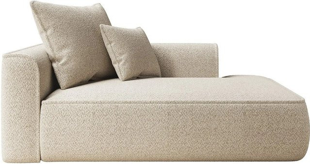 Vente-unique Recamiere Pineta ohne Schlaffunktion in Beige mit Chenille-Stoff, Breite: 180 cm, Tiefe: 115 cm, Höhe: 67 cm - Bild 1